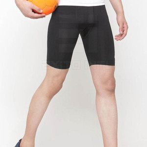 Shorts de compression mi-longue style urbain, taille personnalisée, séchage rapide, Spandex/Polyester élastique, logo personnalisé, faible MOQ, pour hommes, course à pied - Product Image 4