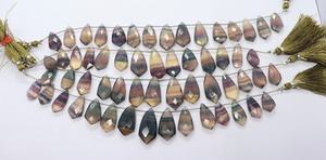 Cuentas facetadas de fluorita natural AAA en forma de lazo de 10x21-14x28 mm, cuentas de piedras preciosas de fluorita de 8 pulgadas, cuentas facetadas de fluorita en forma de lazo para joyería. - Product Image 5