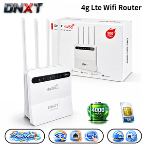 Routeur DNXT 4G <span class=keywords><strong>WiFi</strong></span> 6 300 Mbps, routeur <span class=keywords><strong>WiFi</strong></span> 6 4000 mAh Cat4 2,4 GHz avec <span class=keywords><strong>carte</strong></span> SIM 1WAN/4LAN, idéal <span class=keywords><strong>pour</strong></span> le bureau - Product Image 1