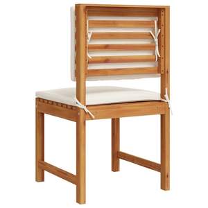 เก้าอี้สวนไม้อะคาเซียสีน้ำตาล 2 ชิ้นพร้อมเบาะรองนั่ง - Product Image 6