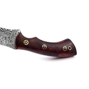 Couteau de chasse à lame fixe en acier Damas de qualité industrielle avec manche en bois OEM pour le camping, la survie et l'utilisation en extérieur - Product Image 4