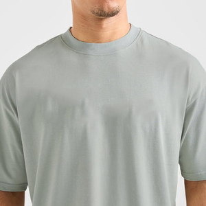 T-shirt surdimensionné personnalisé pour homme 100 % coton, col côtelé de luxe, épaules tombantes, streetwear, tee-shirt vierge de haute qualité, coupe carrée - Product Image 5
