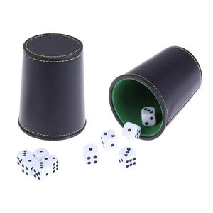 Gobelet à dés noir carré pour jeux, avec logo personnalisé, pour bars et discothèques - Ensemble de 5 dés - Product Image 5