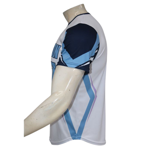 Camiseta de béisbol al por mayor con logotipo personalizado, manga raglán, cuello redondo, 100% poliéster, jersey de béisbol de media manga sublimado. - Product Image 4