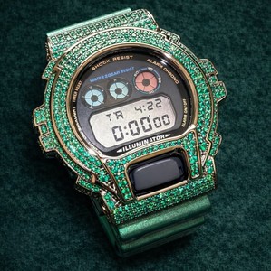 Bisel de Reloj DW6900 con Diseño de Borde Clásico, Caja y Correa de Reloj Personalizadas con Incrustaciones de Diamantes, Estilo Hip Hop - Product Image 5