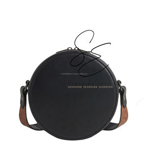 Western Genuine Leather Canteen Crossbody Bag Floral Tooled Round Purse Black <b>Handbag</b> Women - Product Image 4