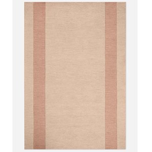 Modern Neutral Pink Stripe Wool Rug Hand Tufted Rug Minimalist Area Carpet Contemporary Living Room Bedroom Custom Size Rug - Product Image 2