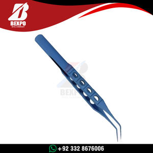 Pinza de sutura en ángulo McPherson, instrumento quirúrgico oftálmico, herramienta de microcirugía de precisión de acero inoxidable, reutilizable - Product Image 3