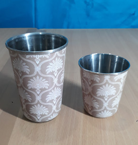 Vaso artístico grande de acero inoxidable con estampado de patrón único Vasos duraderos para cocina y uso doméstico - Product Image 3