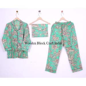 Conjunto de Pijama de Lujo 100% Algodón Orgánico para Mujer, Estampado Floral, Ropa de Dormir Suave y Transpirable para Todas las Temporadas, Regalos para Damas de Honor - Product Image 6