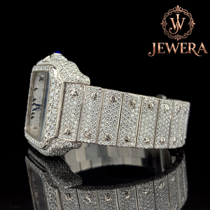 OEM Custom Hip Hop Moissanite Diamond Watch with Stainless Steel Bracelet for International Wholesale Market Available for Sale - Product Image 4