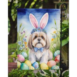 Lhasa Apso Pascua huevo caza decorativo patio bandera Multicolor buzón jardín bandera para Patio ilustraciones para camas de flores - Product Image 3