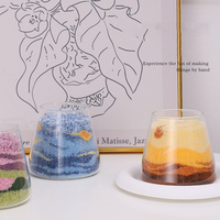 LANJO DIY Bougie en cire de palme créative à peindre au sable, très parfumée, à combustion lente, multicolore, motif paysage, écologique, Pâques