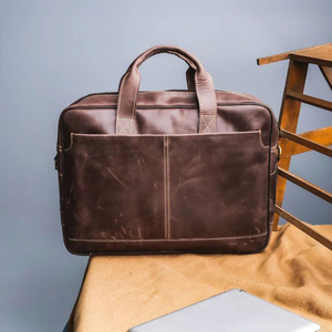Sac pour ordinateur portable en cuir disponible en version OEM, fabriqué avec des matériaux de haute qualité, pour un usage quotidien, service OEM, style multi-poches, sac pour ordinateur portable en cuir unisexe. - Product Image 6