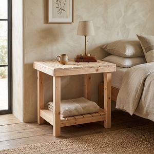 Tabouret Aqua en teck de qualité supérieure, parfaitement poncé, toucher lisse, design moderne, pour salle de bain, usage extérieur, gain de place - Product Image 5