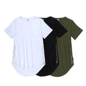Camiseta de manga corta con dobladillo curvado para hombre, ropa de calle de alta calidad de diseño personalizado, ajustada, bordada, informal, hip hop, 100% algodón - Product Image 3
