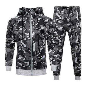 Conjunto Deportivo para Hombre Sublimado, Ligero, Transpirable, con Tela que Absorbe la Humedad, Chaqueta con Cierre Completo y Pantalones Jogger Flexibles - Product Image 1