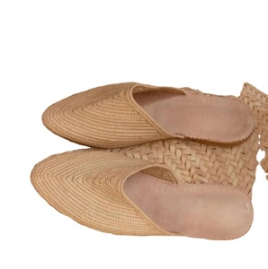 Women Raffia <b>Slipper</b> for Beach Handmade <b>slippers</b> Customized Natural Raffia <b>slippers</b> - Product Image 1