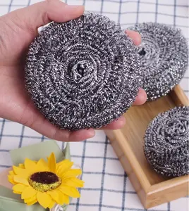 6pcs Packing Metal Pot Scourer Stainless Steel Wire Mesh Pot Scourer