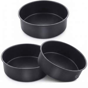 Ensemble de moules à pâtisserie carrés antiadhésifs bordeaux en acier au carbone robuste avec revêtement céramique, moules à gâteaux empilables et plateaux de cuisson profonds pour la vente en gros - Product Image 4