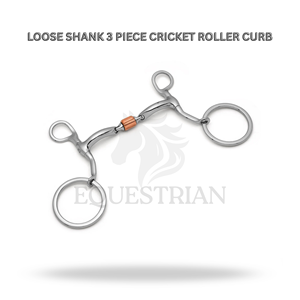Bocado de críquet de 3 piezas con vástago suelto para entrenamiento y control de equitación - Product Image 2