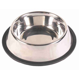 Ciotola per Animali in Acciaio Inox da 0,7 L con Anello in Gomma, Diametro 16 cm, Design Facile da Pulire - Product Image 1