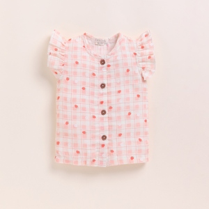 Ensemble Jabla en mousseline biologique pour bébé Vêtements à imprimé fraise de qualité supérieure - Product Image 2