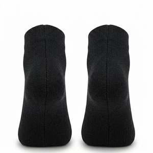 Chaussettes noires pour hommes, 100% coton, respirantes, tricotées, pour un usage quotidien, style été, coupe classique, couleur unie - Product Image 2