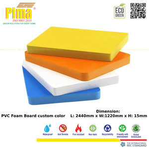 แผ่นพีวีซีสีขาวหนา25มม. แผ่นโฟมความหนาแน่น0.6กรัม/cm3น้ำหนักเบาป้องกันการกด - Product Image 1