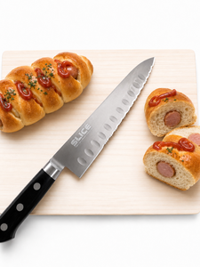 Cuchillo de Chef Industrial con Hoja Dentada y Acabado Satinado |   Seki Japón |   Bakery Pro - Product Image 1
