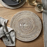 Ensemble de 3 sets de table Viettime en rotin tressé écologique, style bohème, faits à la main, pour la décoration de table à la maison et les fêtes