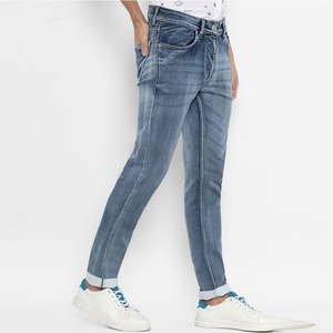 Jeans de Mezclilla Ligeros de Cintura Media para Hombre, 100% Algodón, Transpirables, Personalizables OEM, Estilo Urbano, Ecológicos, con Logotipo Personalizado - Product Image 3
