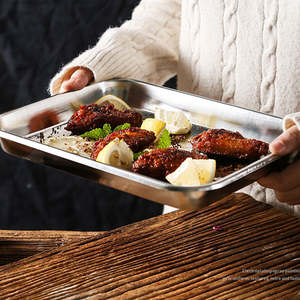 ถาดอบอาหารทรงสี่เหลี่ยมผืนผ้าแบบลึก ผลิตจากสแตนเลส 304 ปลอดภัยสำหรับเครื่องล้างจาน เป็นมิตรต่อสิ่งแวดล้อม ยี่ห้อ Bold Blossom Wholesale หลากหลายขนาด - Product Image 5