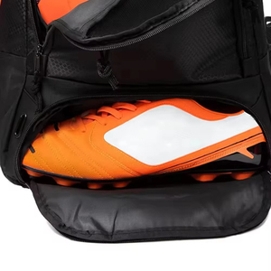 Sac à dos de sport en nylon noir avec compartiment pour ballon, capacité 30-40L pour le rangement de matériel de football - Product Image 5