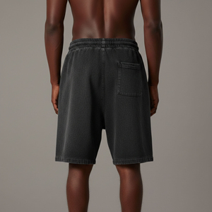 Shorts de jogging décontractés pour hommes, personnalisés, 100 % coton de haute qualité, anti-plis, respirants, effet délavé, style urbain - Product Image 3