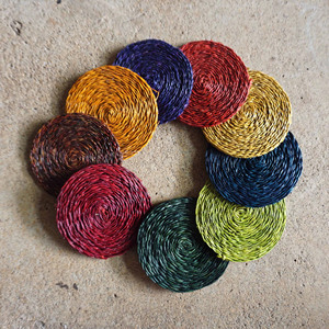 <b>Set</b> of <b>4</b> Handmade <b>Round</b> Seagrass Woven Coaster Placemats OEM Eco-Friendly Coaster <b>set</b> <b>Table</b> Decor Made in Vietnam HNH Craft - Product Image 2