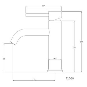 Rubinetto Monocomando per Bagno in Acciaio Inox, Finitura Opaca Nera Spazzolata T10 - Product Image 3