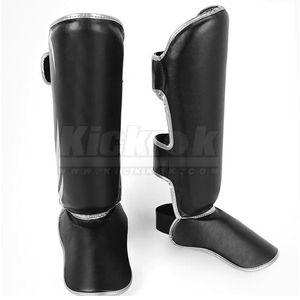 Protections de tibia en cuir PU pour le football, cadre en acier carbone, design léger, rembourrage confortable, protection complète pour adultes - Product Image 3