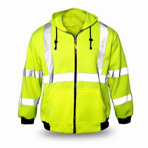 Customizable High Visibility ANSI Class 3 <b>LED</b> Flash Polyester Breathable Waterproof Plus Size Safety Hoodie Work Wear - Product Image 1