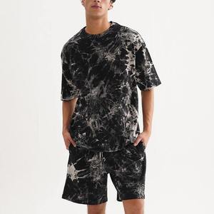 Conjunto de Camiseta y Pantalones Cortos de Algodón Puro, Transpirable, de Corte Holgado, con Diseño Tie Dye, para Hombres y Adolescentes, Talla Grande, Informal, para Verano - Product Image 5
