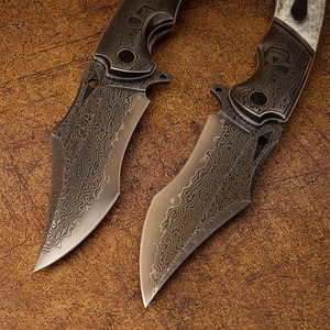 Custom Handmade DIY OEM Folding Pocket <b>Knife</b> 67-Layer Forged Damascus Steel Blade <b>Bone</b> <b>Handle</b> for Daily use - Product Image 4