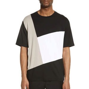 T-shirts personnalisés en mélange polyester/coton épais pour hommes – Respirants, séchage rapide, tissu tricoté léger, style streetwear uni - Product Image 2