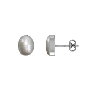 Classic 925 <b>Silver</b> Seawater Pearl Bezel Setting Stud <b>Earrings</b> with Butterfly Lock 3 Pcs for Wedding/Anniversary Engagement - Product Image 4