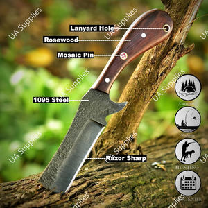 มีดคาวบอยคุณภาพสูง เหล็กคาร์บอน 1095 แบบฟูลแทง ด้ามไม้พะยูง พร้อมปลอกแบบแพนเค้ก ราคาขายส่ง - Product Image 6