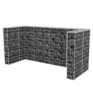 Gabion Steel Triple Wheelie <b>Bin</b> Surround 98.4"x39.4"x47.2" for <b>Waste</b> <b>Bins</b> - Product Image 5