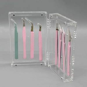 Soporte de Almacenamiento Compacto y Duradero para Pinzas de Pestañas, de Plástico y Acrílico, 15g, Transparente, Exhibidor de Pinzas Cosméticas - Product Image 5