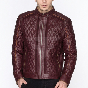 Veste de motard vintage en cuir véritable pour homme, de haute qualité, écologique, avec fermeture éclair, logo personnalisé, nouvelle saison hiver-printemps - Product Image 1