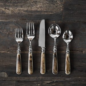 Premium Stainless Steel Cutlery Set with <b>Bone</b> <b>Handle</b> Spoon Fork <b>Knife</b> for Party Use-Eco-friendly Dishwasher Safe Mirror Polish - Product Image 1