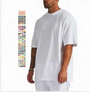 เสื้อยืดโอเวอร์ไซส์ผู้ชาย ผ้าฝ้าย 100% ราคาถูกที่สุด สไตล์ลำลอง คอกลม ความยาวปกติ เสื้อยืดลำลองแบบสวม - Product Image 4