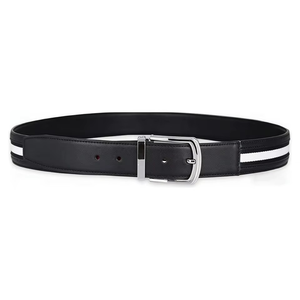 Wholesale Polyester Webbing Casual Solid Steel Buckle Cow Hide Men's Belt with Woven <b>Tap</b> - Product Image 6